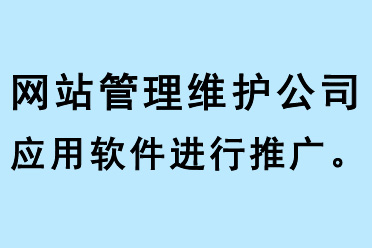 網(wǎng)站管理維護(hù)公司應(yīng)用軟件進(jìn)行推廣 